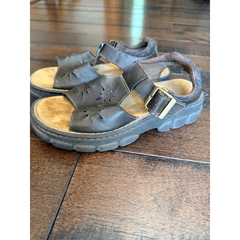 Y2K Faded Glory Sandal women's size 8 Brown Vintage 90s Chunky Lug Sole Platform